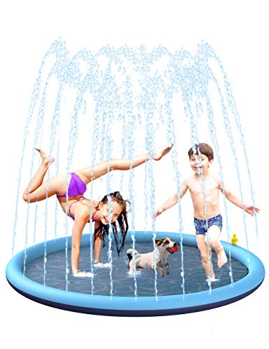 BOIROS Splash Pad Juegos de Agua para Niños, Juegos Acuaticos Aspersor Almohadilla Juego de Agua para Jardin Exterior, PVC, Juego de Agua para Jardin de Verano para Familiares (68 Pulgadas/170 CM)