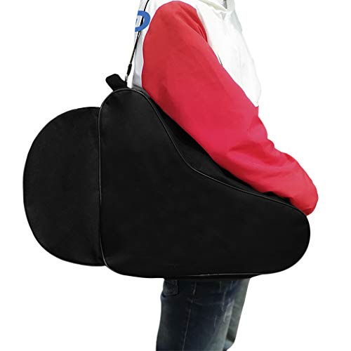 Bolsa gruesa para patines de patinaje en línea para patinaje de hielo, bolsa de hombro para adultos y niños, bolsa de almacenamiento negra