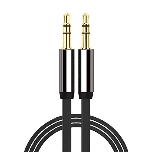 Cable de audio, macho de 3,5 mm a macho de 3,5 mm, conector dorado, clavija de audio para MP3, iPod, 1 m de longitud