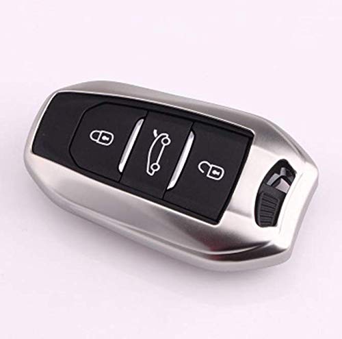 Carcasa para llave de TPU brillante, compatible con Peugeot 301 408 508 2008 3008 Citroen C4L C3-XR DS5LS DS6 silicona 3 botones funda protección mando a distancia coche (plata)