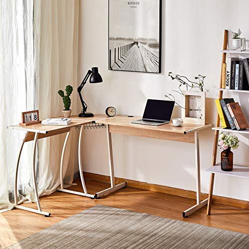 CO-Z Escritorio Esquinero en L de Ordenador para Oficina o Casa 112X99X75CM Mesa en L con Bandeja de Cables Escritorio en Forma de L para Estudios/Gaming (Roble) CO-Z Escritorio Esquinero en L de Ordenador para Oficina o Casa 112X99X75CM Mesa en L con Bandeja de Cables Escritorio en Forma de L para Estudios/Gaming (Roble)