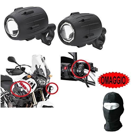 Compatible con Triumph Tiger 800 Xcx proyectores adicionales Givi S310 Faro Trekker Lights, casquillo tubular entre 21 y 25 cm, homologado E11, faros halógenos, par de focos para paramotor de moto