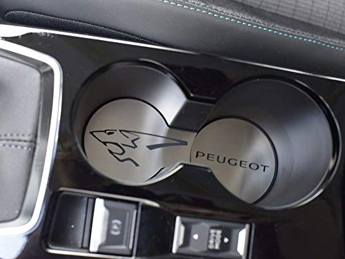 Cubierta De Acero para Peugeot 208 II Allure GT GT-Line Active Premium - 2 Piezas Fondo de los Portavasos Placa Inox Metal Decoración Cepillado Interior Decoración Tuning 208 Accesorios Cubierta De Acero para Peugeot 208 II Allure GT GT-Line Active Premium - 2 Piezas Fondo de los Portavasos Placa Inox Metal Decoración Cepillado Interior Decoración Tuning 208 Accesorios