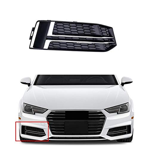 Cubierta de la lámpara antiniebla delantera luces luz parachoques Rejillas de la parrilla del pegatina de la luz de niebla del ajuste Parrilla for 2016-2018 fit for Audi A4 B9 S-LINE ( Color : Left )