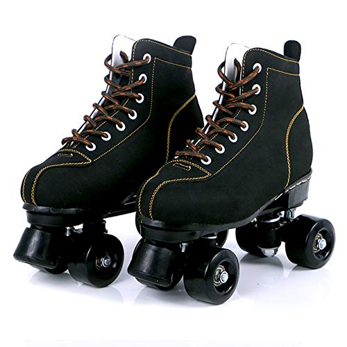 DFWYG Patines Artísticos Clásicos, Patines Retro 4 Ruedas con Rueda de PU y Parte Superior de Piel de Vaca para Niños, Jóvenes, Niñas, Niños, Adultos, Hombres y Mujeres (Negro),EU37.5/ UK4.5 DFWYG Patines Artísticos Clásicos, Patines Retro 4 Ruedas con Rueda de PU y Parte Superior de Piel de Vaca para Niños, Jóvenes, Niñas, Niños, Adultos, Hombres y Mujeres (Negro),EU37.5/ UK4.5