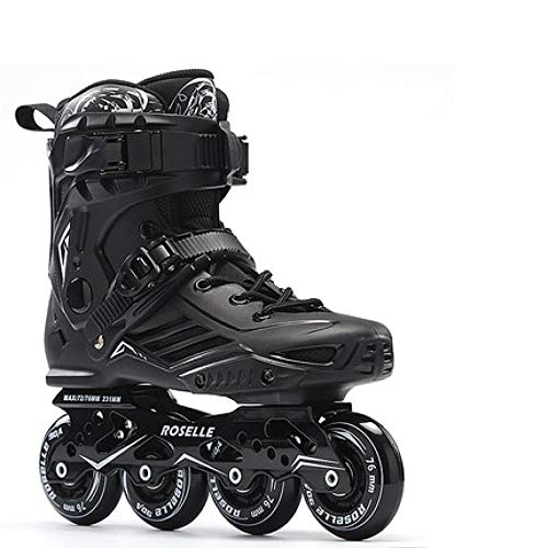 DSFGHE Patines En Línea para Adultos Y para Hombres Y Mujeres. Patines Ajustables,Black-43