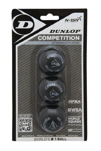 Dunlop Comp 3Bbl Bolas de Squash, Unisex