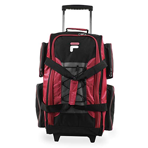 Fila 22" Lightweight Carry On Rolling Duffel Bag, Red, One Size