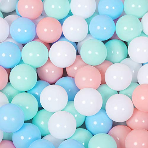 FunPa Bolas de Plástico para Piscina, 100 Piezas Bolas para Bebés Bolas Coloridas para el Océano Bolas para Jugar para los Niños Túnel Tienda de Campaña Juguete de Natación Bajo Techo Exteriores