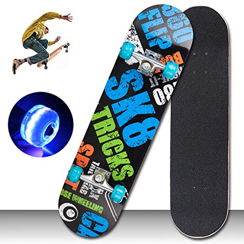 Grist CC 31''X 8'' Pro Skate Board, Completodoble Patada Patinetas para Deportes Extremos Y Actividades Al Aire Libre Adolescentes Adultos,D