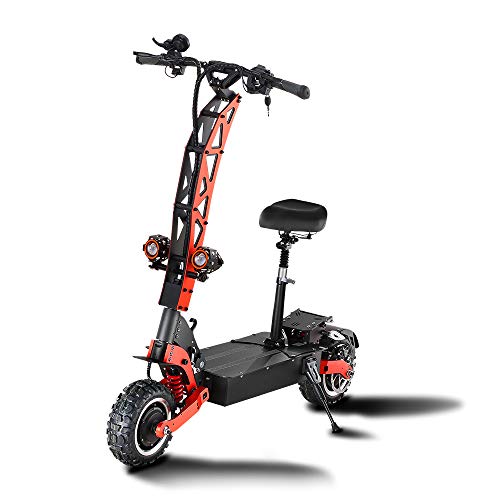 GUNAI Scooter Eléctrico Motor Doble De 5600W Freno de Disco de Aceite Scooter Todoterreno Plegable de 11 Pulgadas con Absorción de Impactos y Pantalla Multifunción