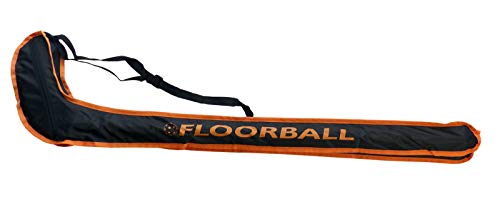 HALE Striker Junior - Bolsa para palos de floorball o hockey (para 1 o 2 raquetas de hasta 92 cm de longitud de caña), negro / naranja