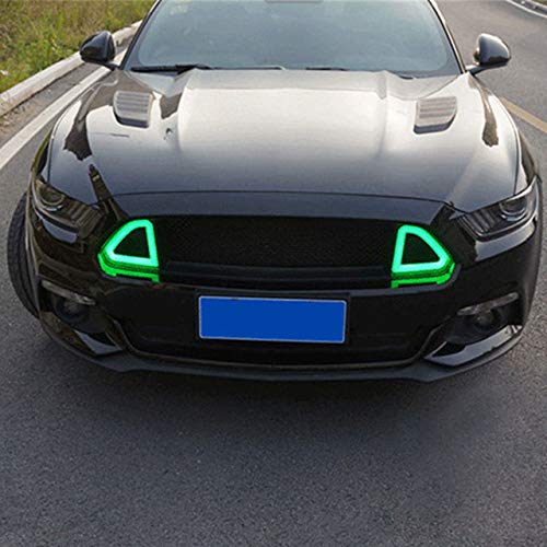 HCDSWSN Para Ford Mustang 2015 2016 2017 Parrilla Delantera Parrilla Central con lámpara de luz LED Blanca/Verde HCDSWSN Para Ford Mustang 2015 2016 2017 Parrilla Delantera Parrilla Central con lámpara de luz LED Blanca/Verde
