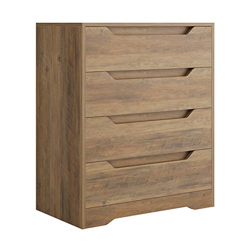 HOMECHO Cómoda de 4 Cajones para Almacenaje Cómoda de Noche para Salón Dormitorio Mueble Dormitorio de Madera Marrón 69 x 39 x 82 cm HOMECHO Cómoda de 4 Cajones para Almacenaje Cómoda de Noche para Salón Dormitorio Mueble Dormitorio de Madera Marrón 69 x 39 x 82 cm