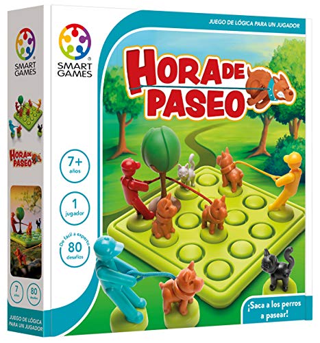 Hora de Paseo – Smart Games, Juego Educativo niño, Rompecabezas, Juegos para niños 7 años, lógica y planificación, Novedad smartgames, Pensamiento Flexible, 60 retos