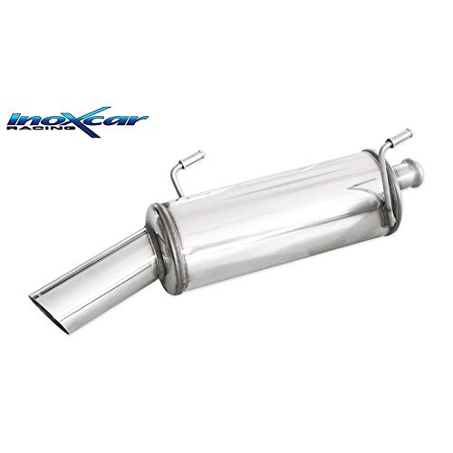 Inoxcar PE206.06.90RA Escape deportivo 100% Inox adecuado para Peugeot 206 1.6 16v XS 110hp 2001-2006 1x90mm Rally