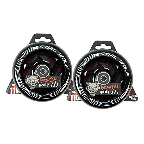 Kit 2 TWISTER-110 Rueda Bestial Wolf 110 mm para patinetes Pro Scooters Ideal para Parck y Freestyle (Negro)
