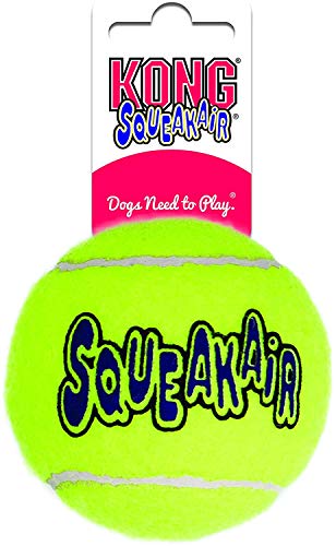 KONG Squeakair Ball - Pelota de Tenis Sonora para Perros de Raza Mediana