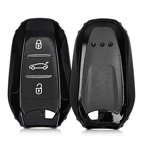 kwmobile Funda Compatible con Peugeot Citroen Llave de Coche Smartkey de 3 Botones (Solo Keyless Go) - Carcasa Suave de Silicona - Protección Total para Llave de Coche Mando de Auto