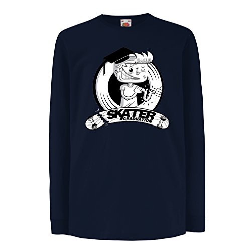 lepni.me Camiseta para Niño/Niña Pro Skate Academy para Patinadores, Longboard, Regalo para Skater (9-11 Years Azul Multicolor)