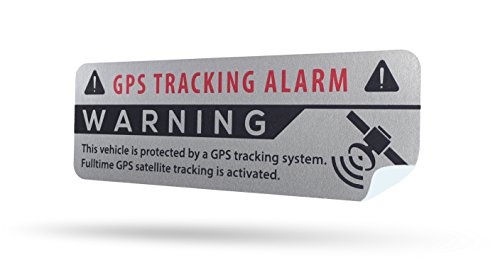 LM Intertrade GmbH Pegatinas GPS con protección antirrobo GPS de calidad premium con etiqueta de advertencia  75 mm x 25 mm Plata
