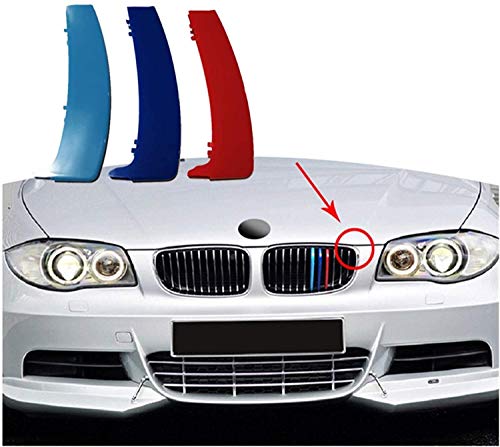 lndytq Parrillas de radiador ABS para BMW Serie 1 E87 E82 E81 E88 Tiras de Rejilla de Carreras de Coches Clip de Ajuste M Power Performance Accessories 2004-2011 (Color: E87 Fillet 2004 2011)