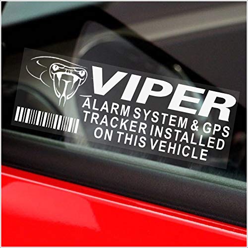 Lote de 5 pegatinas de alarma Viper y GPS rastreador, 87 x 30 mm, seguridad para ventana