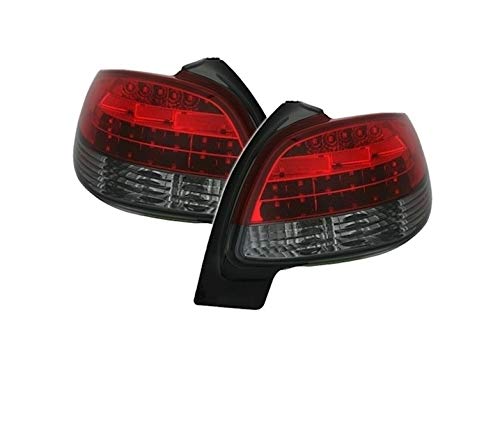 Luces traseras VT387 Conjunto de luces traseras 1 par lado conductor y pasajero conjunto completo LED rojo humo compatible con Peugeot 206 1998 1999 2000 2001 2002 2003 2004 2005 2006