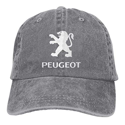 mn Mens Vintage Adjustable Cap Design General Motors Peugeot Logo Cool Baseball Cap Hat, Black Sombreros y Gorras