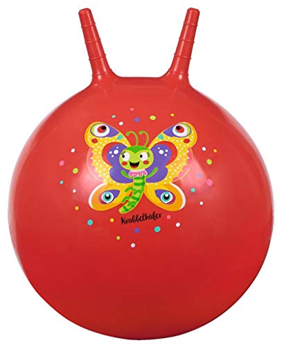 moses-Pelota saltadora con diseño de Mariposa, Color Rojo, para niños a Partir de 4 años, Juguete de Interior y Exterior para Sentarse y Saltar, (16129)