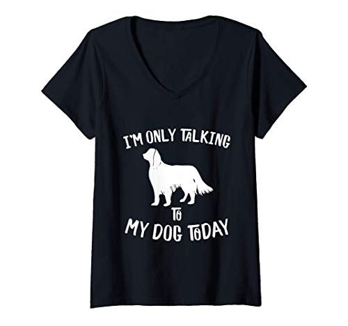 Mujer Hoy sólo hablo con mi perro setter inglés Divertido Camiseta Cuello V
