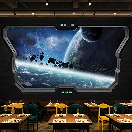 Mural 3D Universo tridimensional Espacio Cápsula Bar KTV Fondo Mural Sala de estar Fondo de pantalla-200x140cm