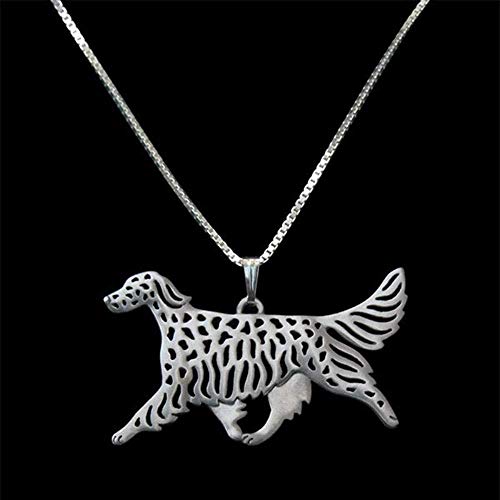 NC190 Collar de la joyería del Perro del Metal de Las Mujeres Collar del Perro del Setter inglés para los Amantes