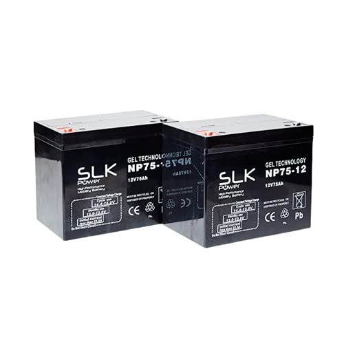 Par de baterías de gel AGM Mobility Scooter – 12 V x 33 Ah, 36 Ah, 40 Ah, 50 Ah, 55 Ah, 75 Ah, color negro