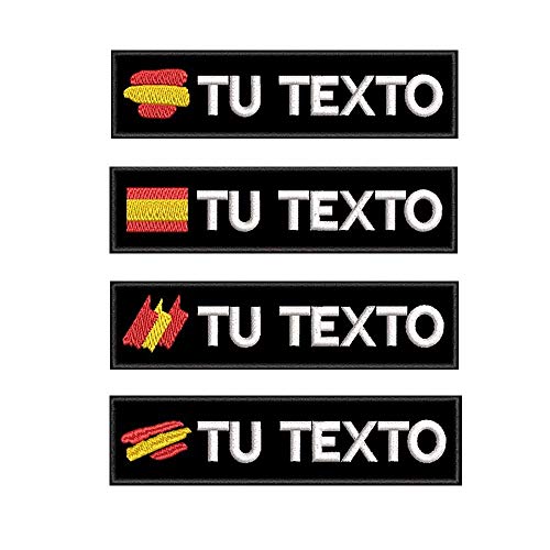 Parche de nombre personalizado, etiquetas bordadas con la bandera española personalizada, parche militar táctico de 2 piezas con gancho y bucle para varias bolsas de ropa, camisa de trabajo