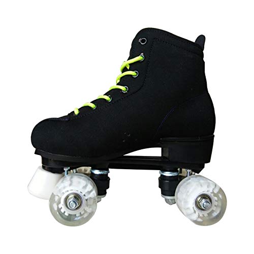 Patines para mujer, cuero artificial, patines de doble línea, para mujeres, hombres, adultos, dos líneas, patines con cuatro colores, 4 ruedas 41 (25,5 cm)