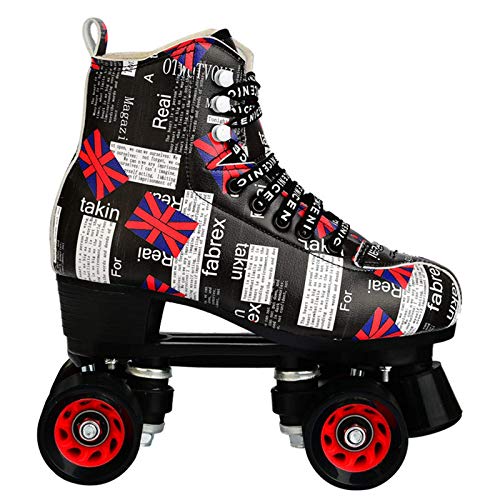 Patines para mujeres y hombres, aspecto elegante, 4 ruedas clásicas de alto nivel, patines de doble fila para interior y exterior, unisex, transparente, 43 Patines para mujeres y hombres, aspecto elegante, 4 ruedas clásicas de alto nivel, patines de doble fila para interior y exterior, unisex, transparente, 43