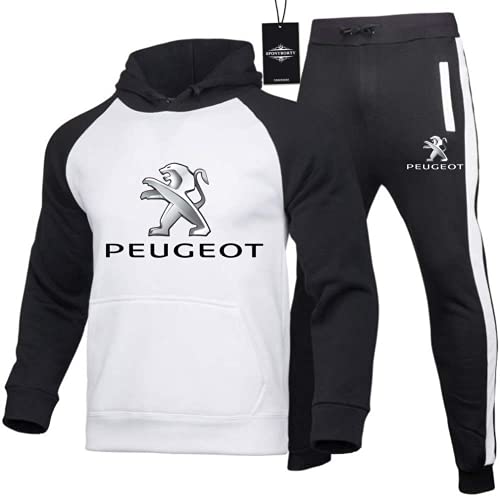 Peu.G-Eot Raglan Chándal de Hombre, Traje de Jogging, Capucha de Dos Piezas, suéter + Pantalones Arriba,2,L/Large