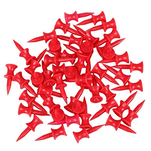 rycnet 50 piezas soporte para pelotas de golf de plástico, accesorios de entrenamiento de golfista, regalo de año nuevo, color rojo