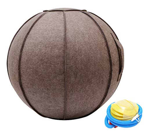 SOKLIT Silla de pelota de yoga con asas para pelota de gimnasio de 65 cm, silla de ejercicios para casa, oficina, pilates, yoga, estabilidad y fitness, solo incluye funda SOKLIT Silla de pelota de yoga con asas para pelota de gimnasio de 65 cm, silla de ejercicios para casa, oficina, pilates, yoga, estabilidad y fitness, solo incluye funda