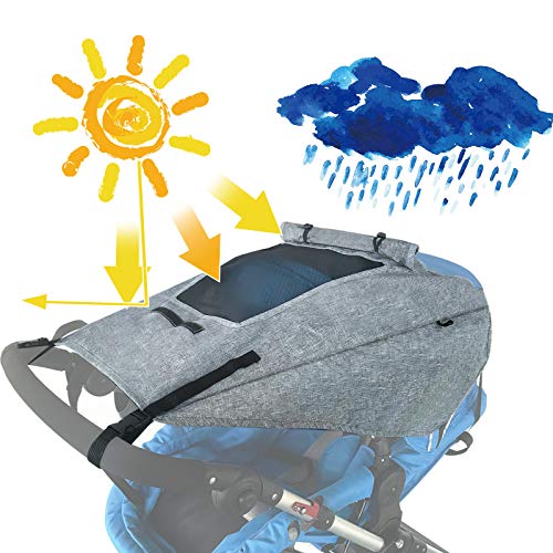 Sombrilla Carrito Bebé Universal,Capota Carrito Bebé Anti-UV,Parasol para Cochecito de Bebé, Toldo Universal para Cochecito con Protección Solar UV 50+