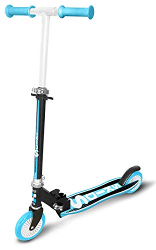 Stamp Foldable Scooter Ergonomic PP Deck SKIDS Control, Unisex-Youth, Azul & Negro