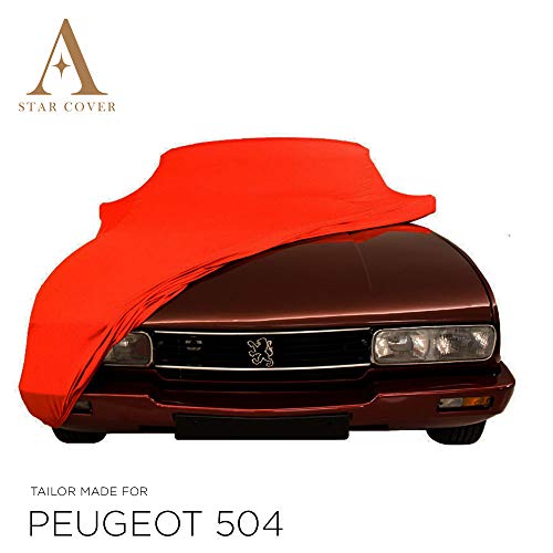 Star Cover Fundas DE Coche para EL Interior Compatible con Peugeot 504 COUPÉ | Rojo Cubierta | Lona Garaje para Auto | Funda DESCAPOTABLE, Veterano, Coche Deportivo | Entrega RÁPIDA