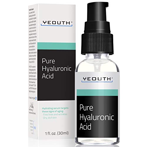 Suero Ácido Hialurónico Facial YEOUTH - Fórmula 100% pura para el antienvejecimiento! (1oz)