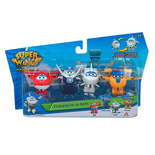 Super Wings - 4 figuras de acción transformables Super Wings Transform-a-Bots (85361)