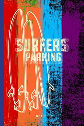 SURFERS PARKING NOTEBOOK: Notizbuch  kariert  mit Inhaltsverzeichnis zum selber eintragen  120 Seiten  Softcover  ca DIN A5  Perfekt als Tagebuch, ... den nächsten Surf Urlaub Geschenk für Surfer