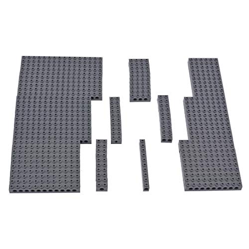 Tewerfitisme Piezas técnicas de ladrillo perforado para piezas de construcción estándar, color gris oscuro, para partículas pequeñas, compatible con Lego