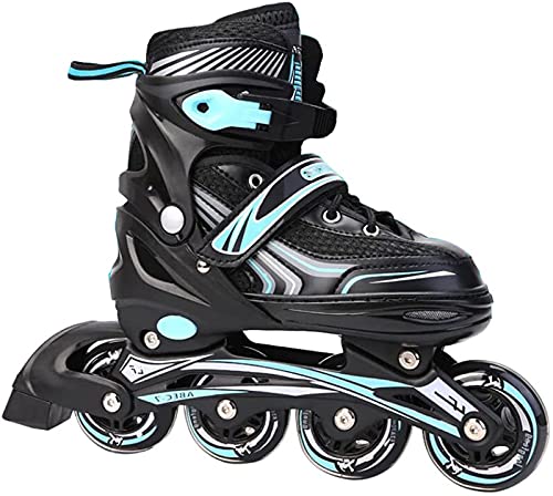 TongNS1 Patines de ruedas patines en línea ajustables, rodamientos de bolas cromados ABEC-7, tamaño adulto 30-42 patines de fitness unisex patines de ruedas, principiantes blue,L