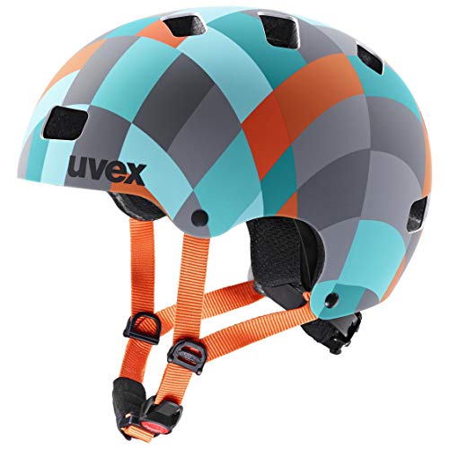 uvex Kid 3 CC Casco de Bicicleta, Juventud Unisex, Green Checkered, 55-58 cm