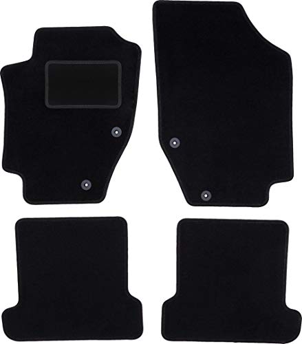Wielganizator Carlux - Juego de alfombrillas de terciopelo para Peugeot 307CC Cabrio 2003-2008, 4 piezas, color negro